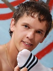 Two muscular boys suck and fuck each other